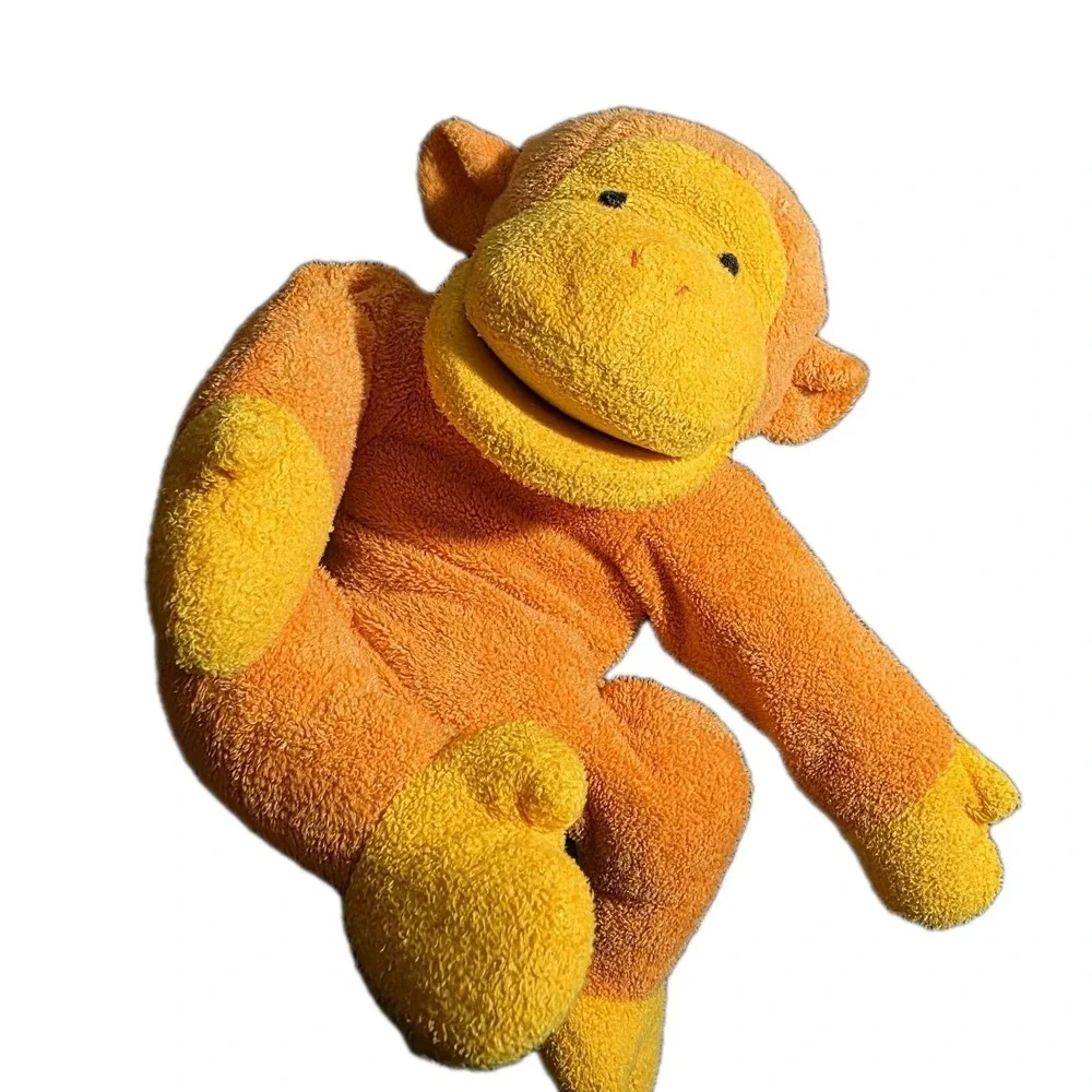 Gymboree Orange Yellow Monkey‎ Chimpanzee Plush Full Body Stuffed Hand Puppet